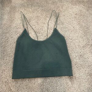 Urban Outfitters Deep Green Ribbed Crop Cami